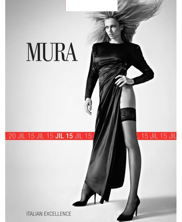 Mura чорапи със силикон 15 den с дантела бежови Mura чорапи със силикон 15 den с дантела бежови